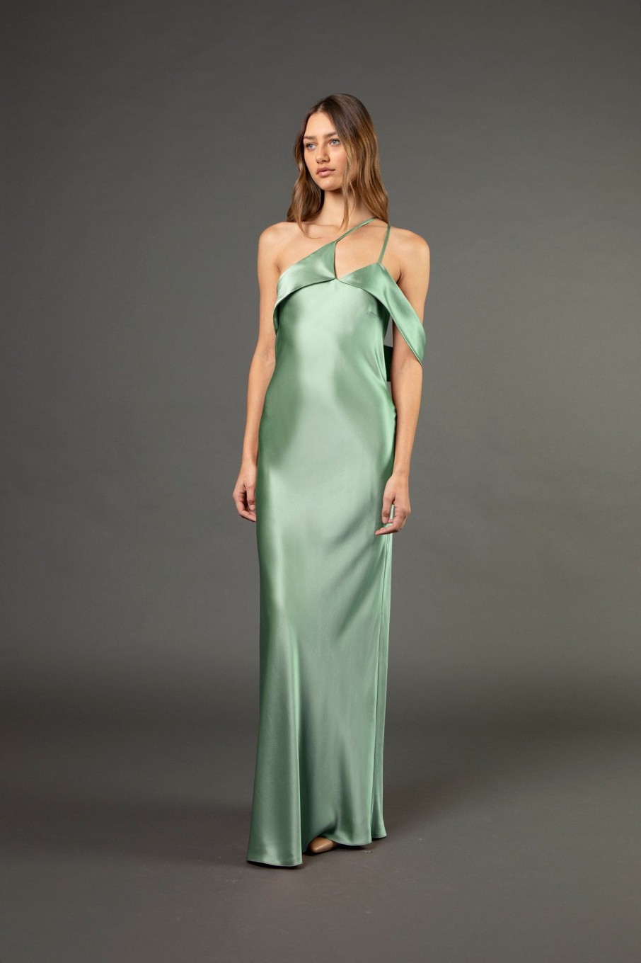 Halter tie neck backless gown - celestine